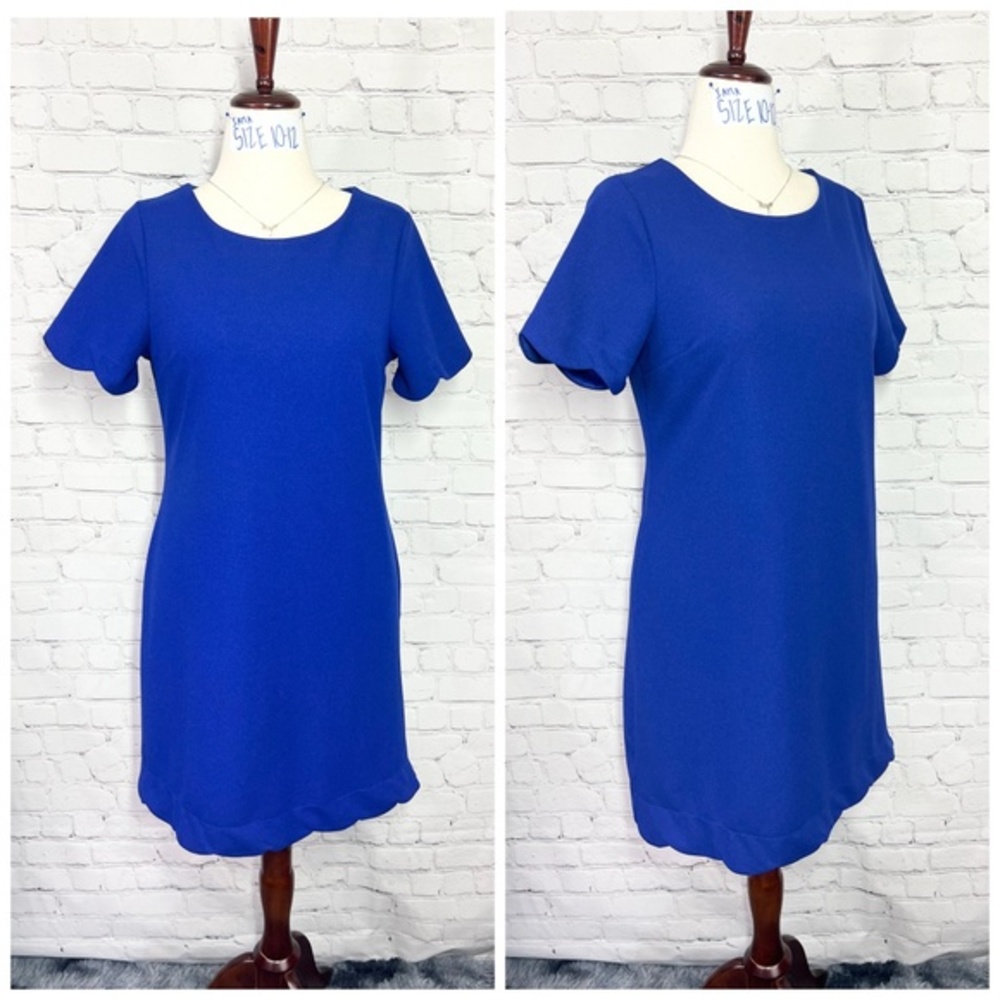 👗💙 |•MONTEAU•| Royal Blue Scalloped Edge Dress Size Large